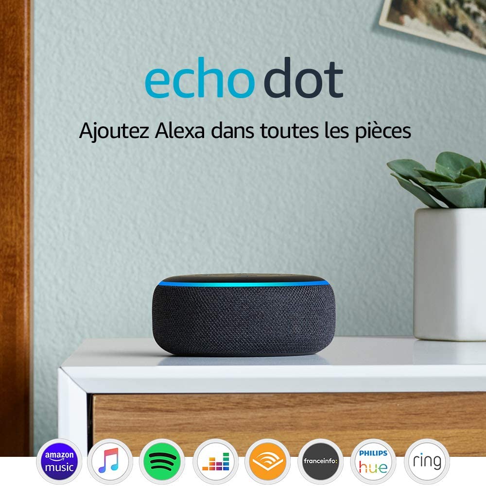Echo Dot (3ème génération), Enceinte connectée avec Alexa, – Votre