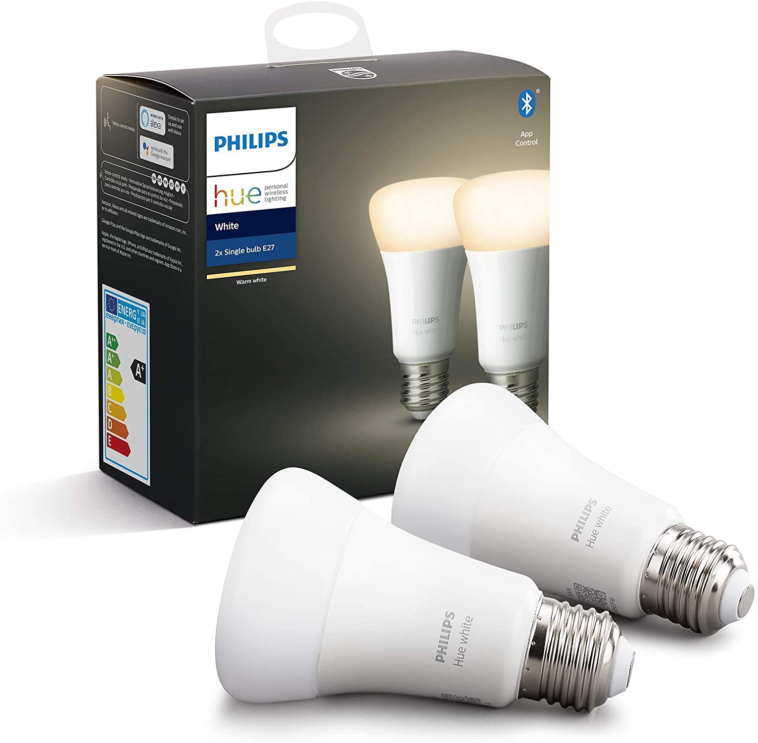 Philips Hue 2 Ampoules LED Connectées White E27 – Votre partenaire