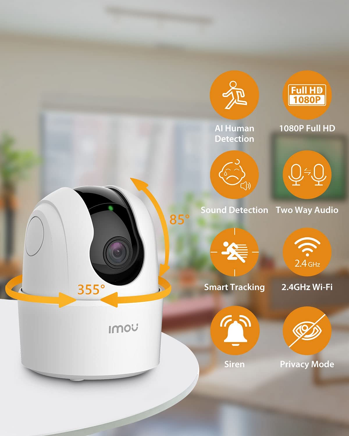 Imou Caméra Surveillance WiFi Intérieure Caméra 360° Version 2021