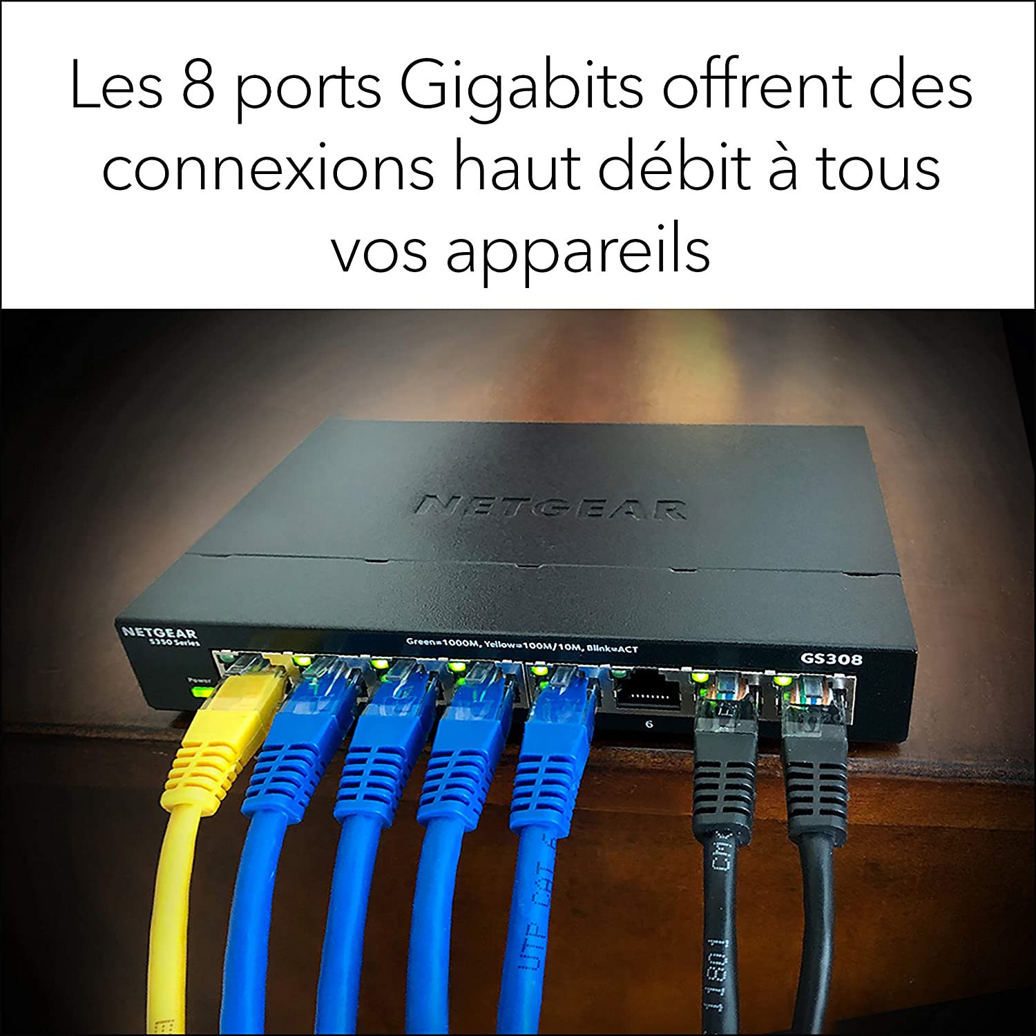 NETGEAR (GS308) Switch Ethernet 8 Ports RJ45 Métal Gigabit – Votre  partenaire hi-tech !